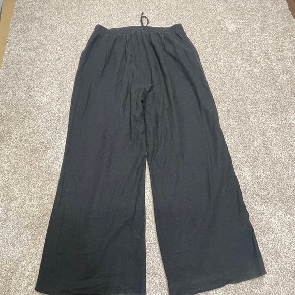 Briggs womens pull on wide leg pants sz X-Large black high rise linen blend - Picture 2 of 12
